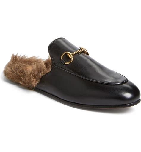 mule loafers mens with fur gucci|princetown genuine shearling loafer mule.